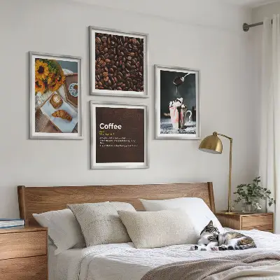 Granos de café italianos para el desayuno galería de pared