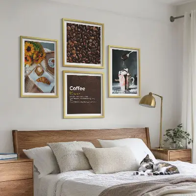 Granos de café italianos para el desayuno galería de pared