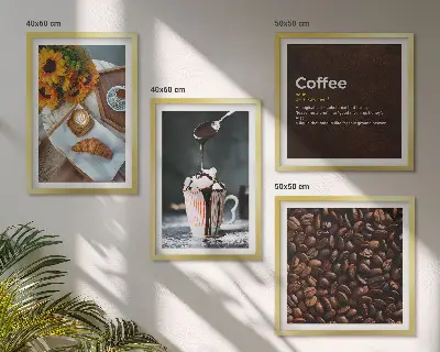 Granos de café italianos para el desayuno galería de pared