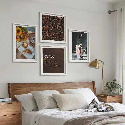 Granos de café italianos para el desayuno galería de pared