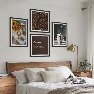 Granos de café italianos para el desayuno galería de pared