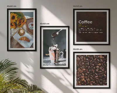 Granos de café italianos para el desayuno galería de pared