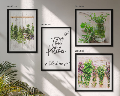 Galería de pared Plantas de hierbas para secar en la cocina