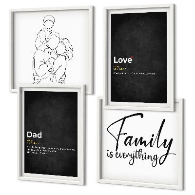 Set de cuadros modernos para salón Definiciones de amor en el arte de líneas familiares