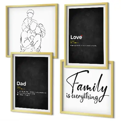 Set de cuadros modernos para salón diseño de arte de líneas con definiciones de amor familiar
