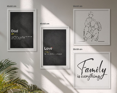 Set de cuadros modernos para salón Definiciones de amor en el arte de líneas familiares