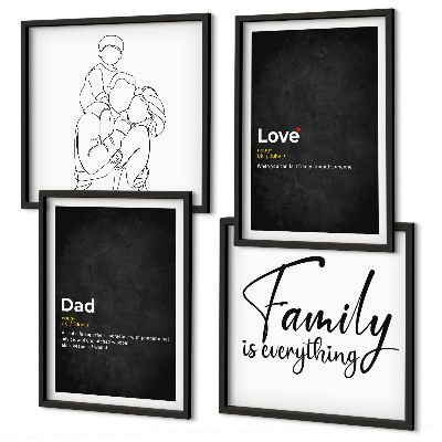 Set de cuadros modernos para salón Definiciones de amor en el arte de líneas familiares