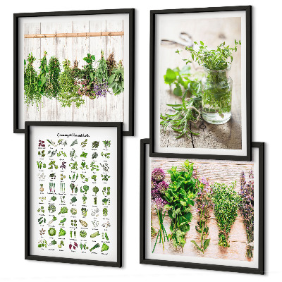 Set de cuadros modernos para salón Hierbas secas para la cocina