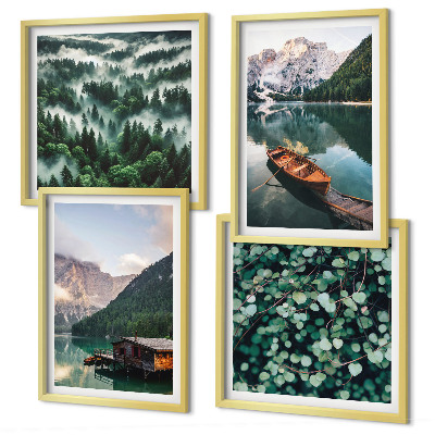 Galería de pared Niebla en un barco sobre un lago de montaña