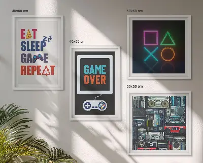 Set de 4 cuadros decorativos para salón diseño para espacios de entretenimiento
