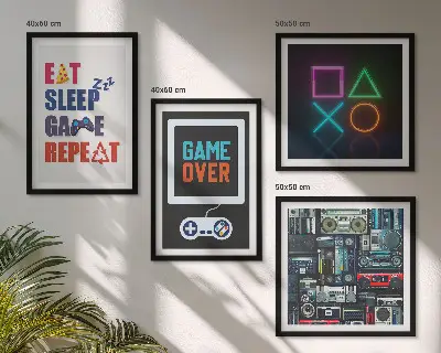Set de 4 cuadros decorativos para salón diseño para espacios de entretenimiento