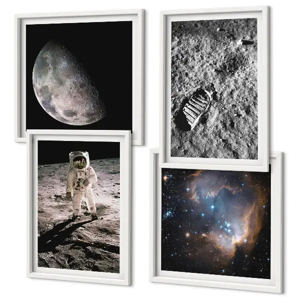 Galería de pared fotografía de astronauta sobre la superficie lunar
