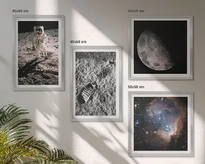 Galería de pared fotografía de astronauta sobre la superficie lunar