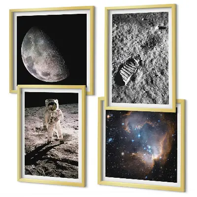 Galería de pared fotografía de astronauta sobre la superficie lunar