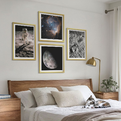Galería de pared Foto de un astronauta sobre la estela lunar