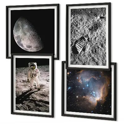 Galería de pared fotografía de astronauta sobre la superficie lunar