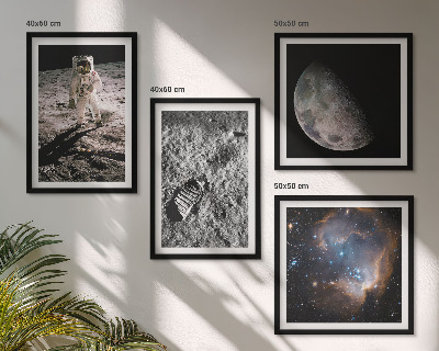 Galería de pared Foto de un astronauta sobre la estela lunar