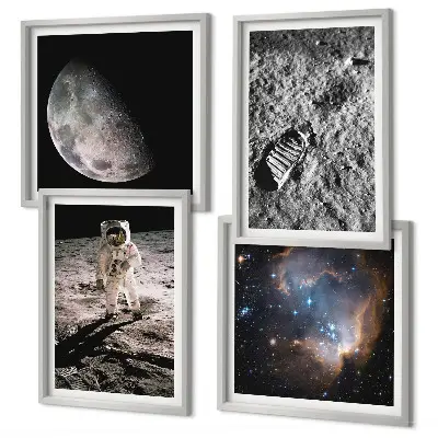 Galería de pared fotografía de astronauta sobre la superficie lunar