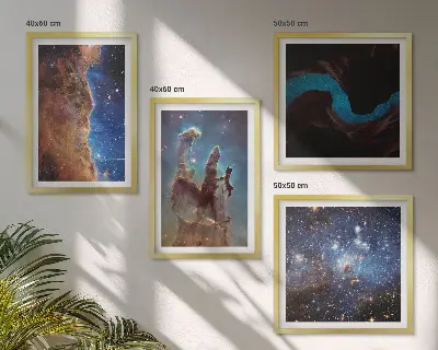 Set de cuadros modernos para salón diseño de paisajes espaciales de galaxias