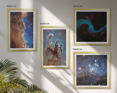 Set de cuadros modernos para salón Paisajes espaciales de galaxias