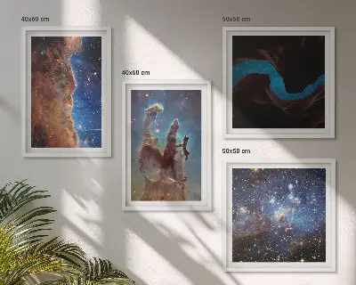 Set de cuadros modernos para salón diseño de paisajes espaciales de galaxias