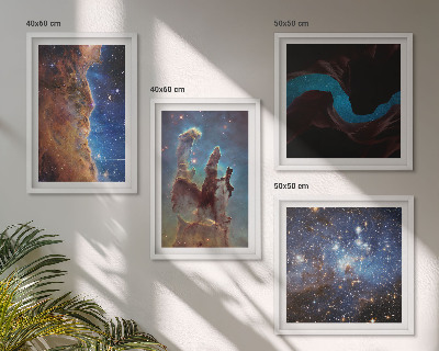Set de cuadros modernos para salón Paisajes espaciales de galaxias