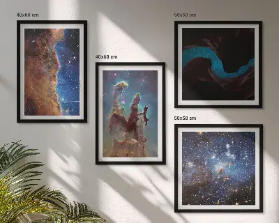 Set de cuadros modernos para salón diseño de paisajes espaciales de galaxias