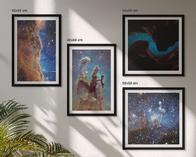 Set de cuadros modernos para salón Paisajes espaciales de galaxias