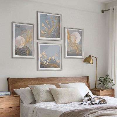 Galería de pared Círculos abstractos de ondas grises