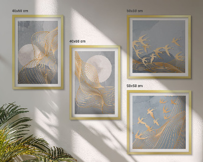 Galería de pared Círculos abstractos de ondas grises
