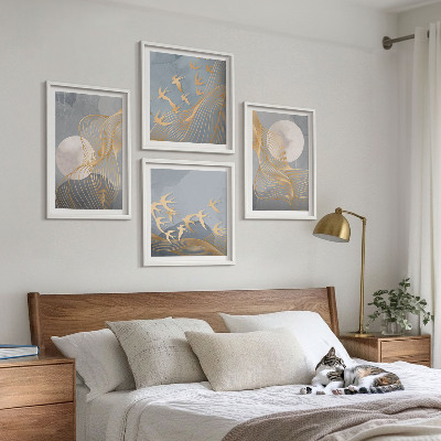Galería de pared Círculos abstractos de ondas grises