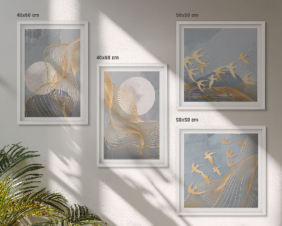 Galería de pared Círculos abstractos de ondas grises