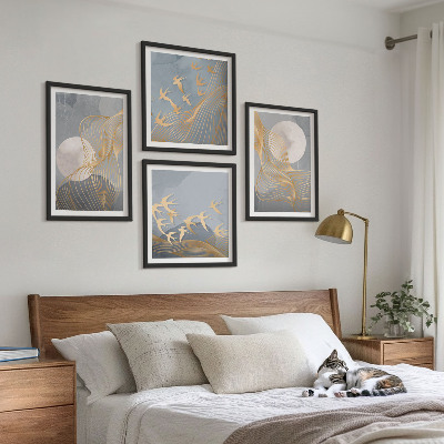 Galería de pared Círculos abstractos de ondas grises