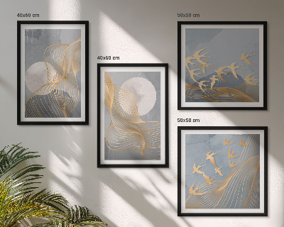 Galería de pared Círculos abstractos de ondas grises