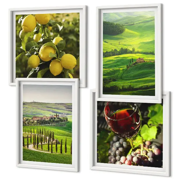 Galería de pared paisajes italianos con colinas de cítricos