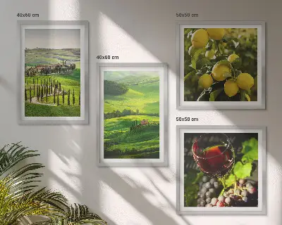 Galería de pared paisajes italianos con colinas de cítricos
