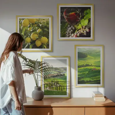 Galería de pared paisajes italianos con colinas de cítricos