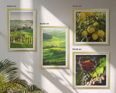 Galería de pared paisajes italianos con colinas de cítricos