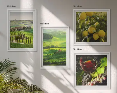 Galería de pared paisajes italianos con colinas de cítricos
