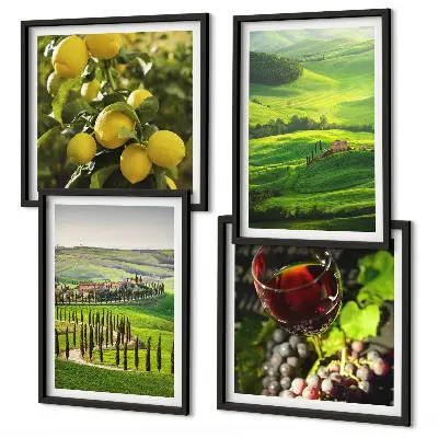 Galería de pared paisajes italianos con colinas de cítricos
