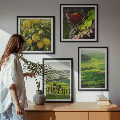 Galería de pared paisajes italianos con colinas de cítricos