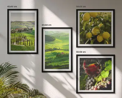 Galería de pared paisajes italianos con colinas de cítricos
