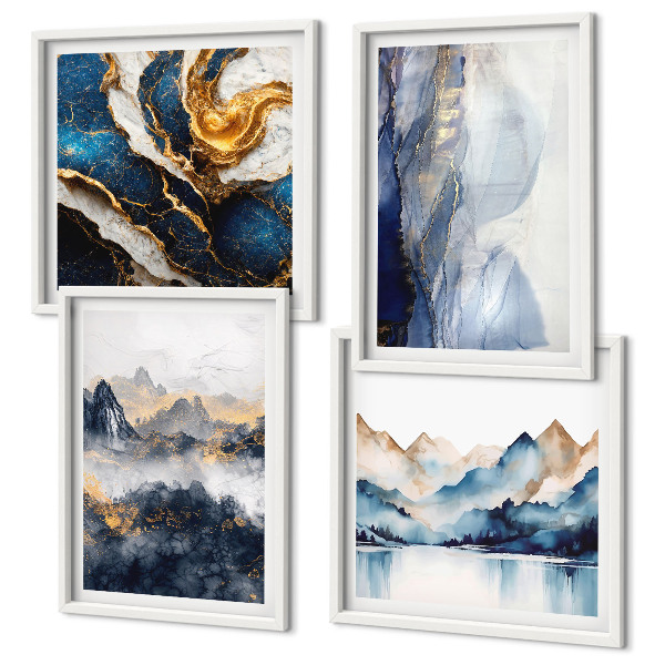 Galería de pared Paisajes de montaña azules