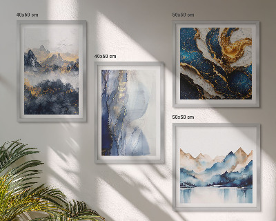 Galería de pared Paisajes de montaña azules