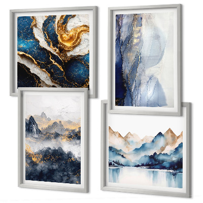 Galería de pared Paisajes de montaña azules