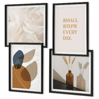 Set de cuadros modernos para salón Acentos de formas abstractas