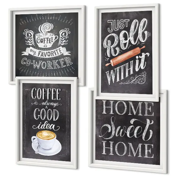 Galería de pared cuadro decorativo con motivo de rodillo de café para el hogar