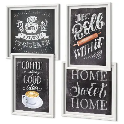 Galería de pared cuadro decorativo con motivo de rodillo de café para el hogar