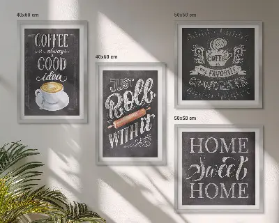 Galería de pared cuadro decorativo con motivo de rodillo de café para el hogar