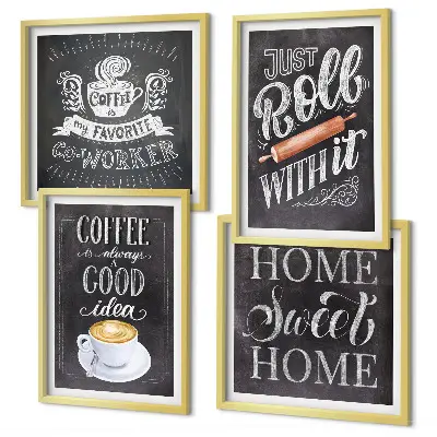 Galería de pared cuadro decorativo con motivo de rodillo de café para el hogar